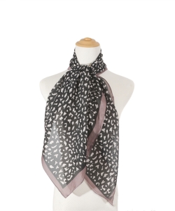 Leopard Print Silk Fashion Scarf SF400061 BLACK